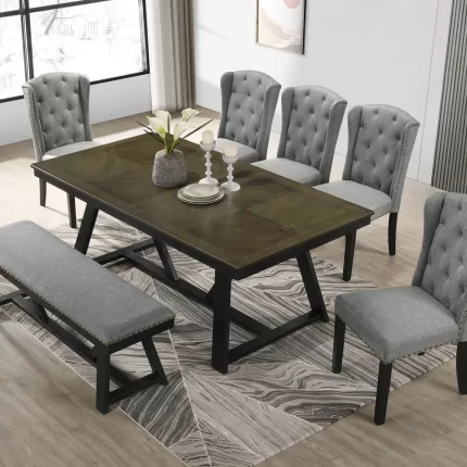 8 Seater Heritage Wooden Rectangle Table 1.96m