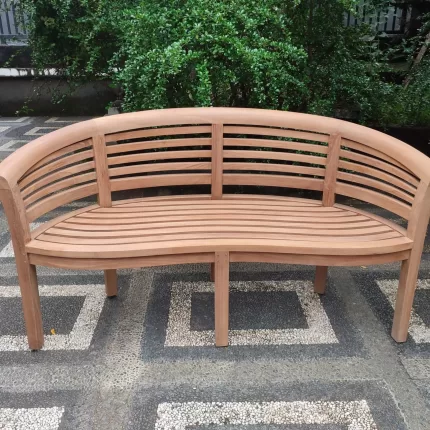 Banana Standard Teak Garden Bench Horizontal Slats, 1.6m