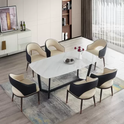 Florence 8 Seater Rectangle Table 1.8m with 8 Florence Dining Chairs