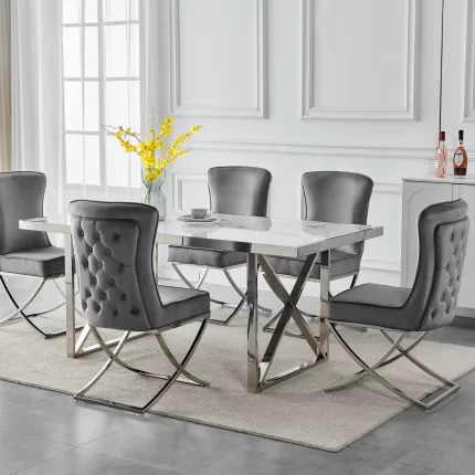 Halmstad 8 Seater Rectangle Table 1.8m with 8 Halmstad Dining Chairs