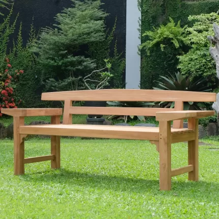 Nevada 3 Seater Extra Thick Teak Garden Bench 1.7m ( Outdoor / Patio Bench)