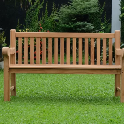 Salisbury 3 Seater Thick Teak Garden Bench, 1.5m ( Outdoor / Patio Bench)