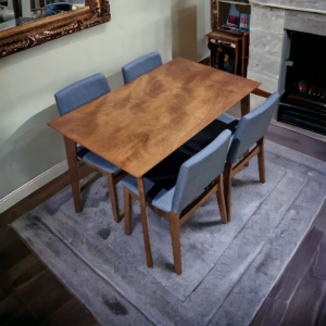 4 Seater Wooden Dining Table with 4 Dining Chairs