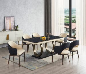Hampton 6-8 Seater Rect Table 1.8m with Florence Dining Chairs