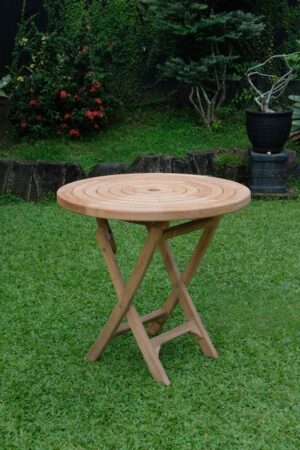 Teak Ripple Table 80cm  (4cm Thick Top)