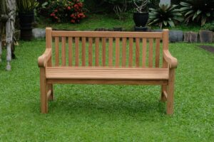 Salisbury 3 Seater Thick Teak Garden Bench, 1.5m ( Outdoor / Patio Bench)